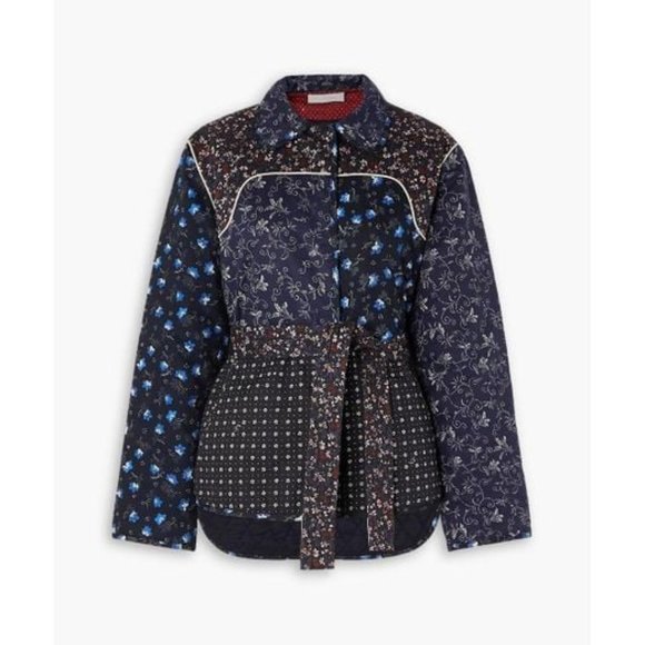 SEE BY CHLOÉ  Belted padded patchwork floral-print cotton jacket - Picture 1 of 7